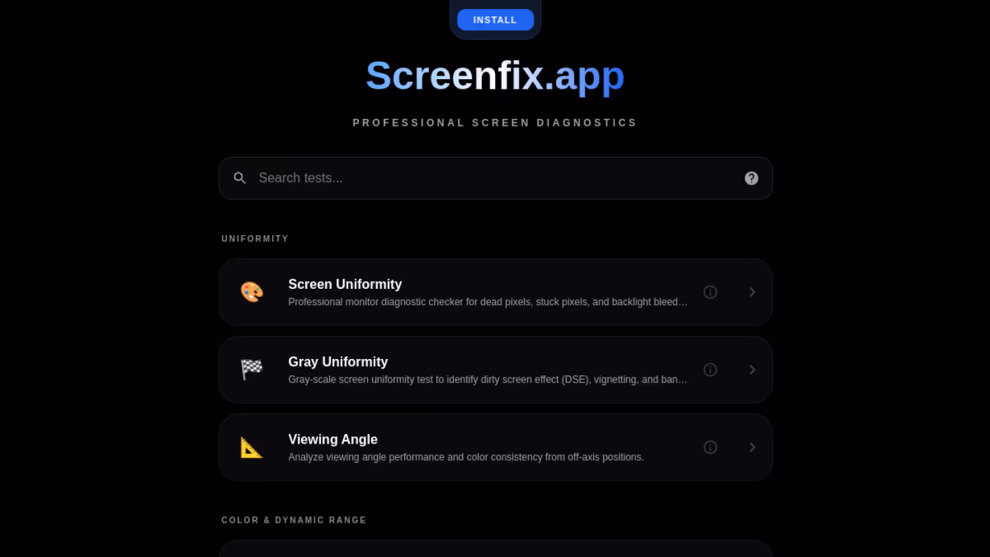 Screenshot of ScreenFix.app