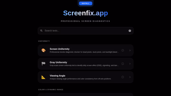Screenshot of ScreenFix.app